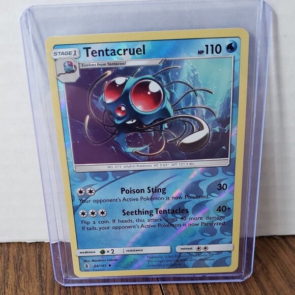 Pokemon Tentacruel 24/145 Reverse Holo SM Guardians Rising - Picture 1 of 3